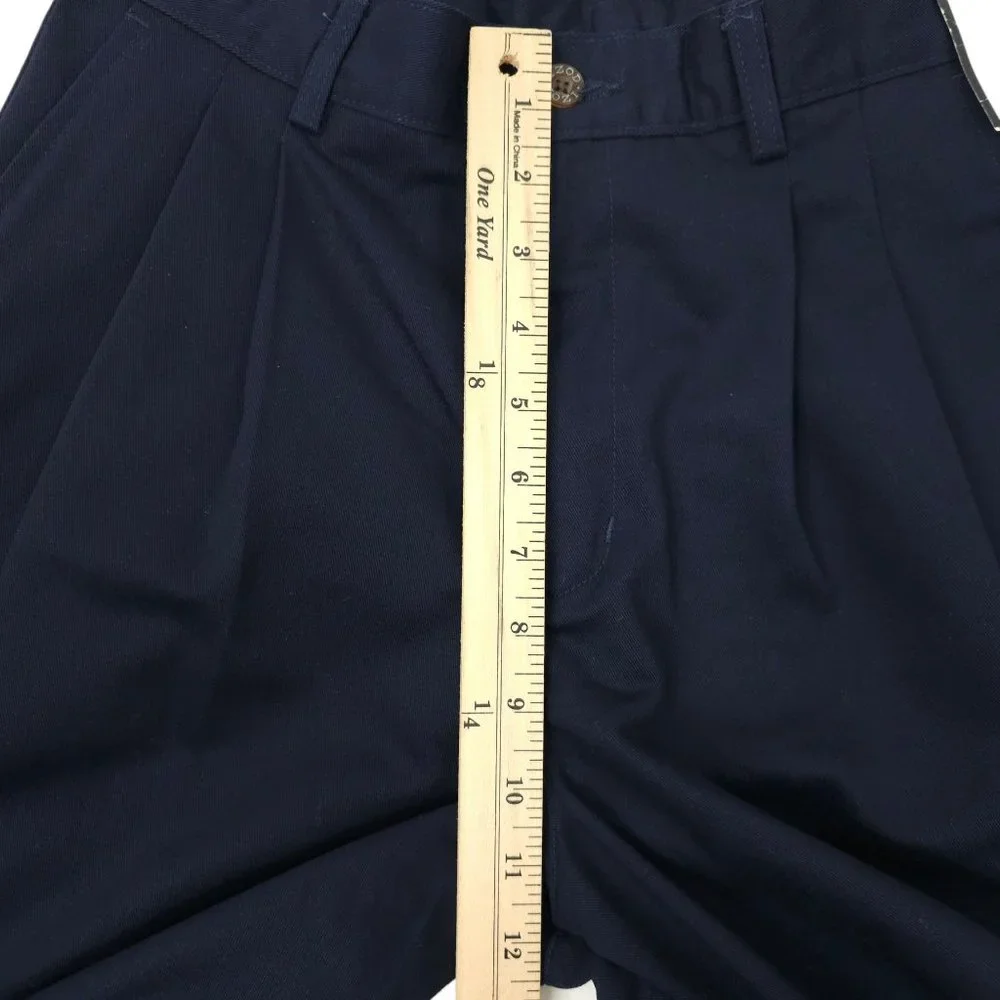 Izod Navy Blue Chino Pants Boys Size 20 Regular Cotton Pleated Front NEW